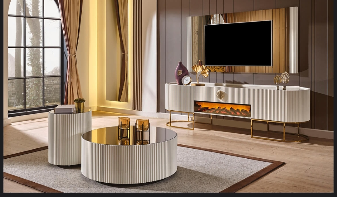 Gucci Luxury Şömineli Tv Ünitesi